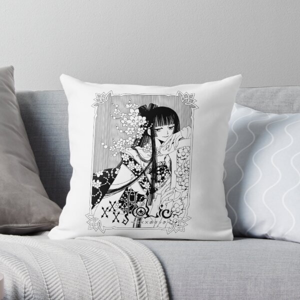 xxxHolic - Ichihara with Flowers Throw Pillow RB1301 product Offical xxxholic Merch